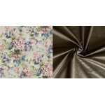 Paletové sedenie Golden Garden GG77 - podsedák a vankúš 120cm x 80cm x 15cm penový granulát slabo hnedá vzor ružové kvety